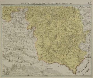 MAP OF BRNO COUNTY – SOUTHERN PART [Johann Baptist Homann (1664-1724), Johann Christoph Müller (1673-1721)]