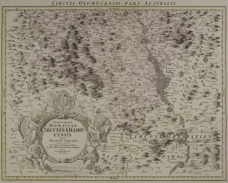 Mapa olomouckého kraje - jižní část [Johann Baptist Homann (1664-1724), Johann Christoph Müller (1673-1721)]