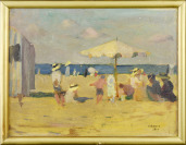Na pláži [Felix Albrecht Harta (1884-1967)]