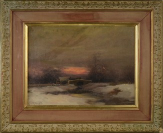 WINTER LANDSCAPE DURING SUNSET [Béla von Spányi (1852-1914)]