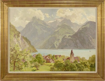 Pohled na Vierwaldtstädtersee [Edward Harrison Compton (1881-1960)]