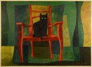 CAT IN AN ARMCHAIR [Sigi Ernst (1915-2001)]