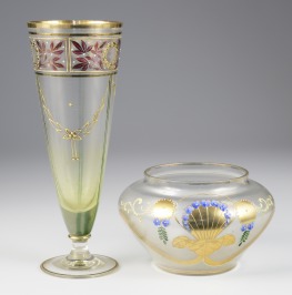 Art Nouveau goblet and vase