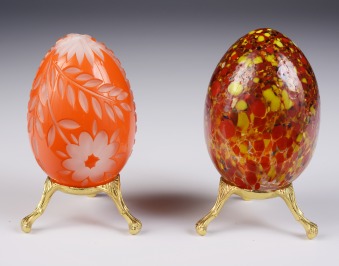 Two decorative eggs
