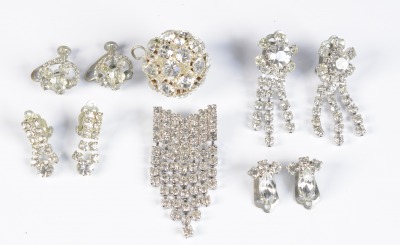 Collection of rhinestone earrings