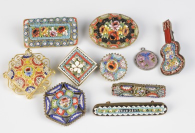 Collection of millefiori brooches