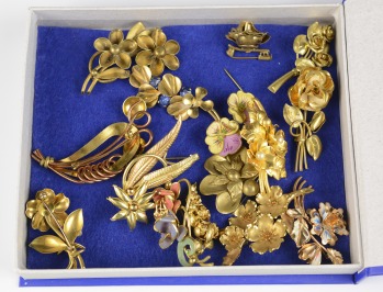Collection of floral brooches