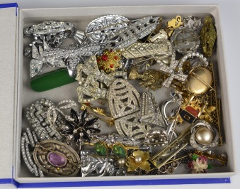 Collection of rhinestone brooches