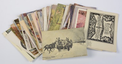 Collection of postcards: artistic reproductions - 80 pieces
