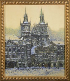 The Church of Mother of God before Týn in winter [Emil Artur Pittermann - Longen (1885-1936)]