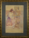 Děvče u kolovratu [Vincent Plesnivý (1879-1944)]