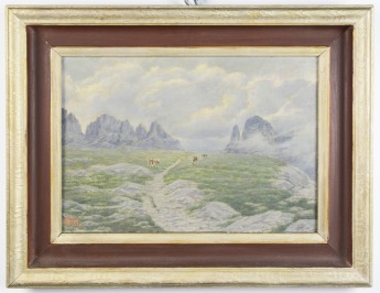 Mountain landscape with cattle [Neznámý autor]