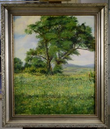 Landscape with a meadow and a tree [Iván Szilárd (1912-1988)]