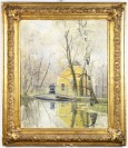 Cottage with a pond [Aladar Stiasny (1881-1920)]