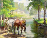 Napájení koní [Cyril Jančálek (1891-1954)]