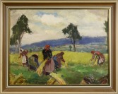 Collecting of flax [Josef Fiala (1882-1963)]