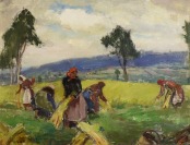 Collecting of flax [Josef Fiala (1882-1963)]