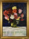 Bouquet on blue background [Hugo Gross (1894-1971)]