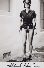Evi as Cop, Half-Naked [Helmut Newton (1920-2004)]