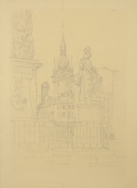 Ansicht von Altem Rathaus aus Krautmarkt [Jan Charles Vondrouš (1884-1970)]