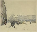 Náměstí v Kroměříži v zimě [František Tavík Šimon (1877-1942)]