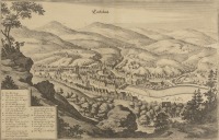 Mapa Karlovych Varů [Matthäus Merian (1593-1650)]
