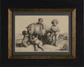 Vier Jungen, Kleiner Satyr und Ziegenbock [Václav Hollar (1607-1677)]