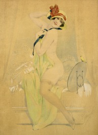Dvojice erotických kreseb [Karel Šimůnek (1869-1942)]