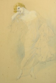 Dáma v průsvitných šatech [Karel Šimůnek (1869-1942)]