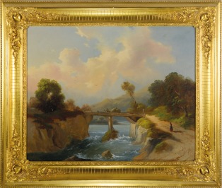Romantic Landscape with a River Bridge [Anonym]
