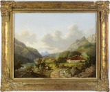 River Landscape with a Homestead [František Adolf Feilhammer (1817-1888)]