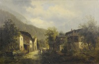 Dorf unter den Bergen [Josef Thoma (1828-1899)]