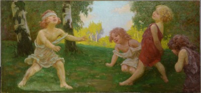 Dětská hra v březovém háji [Simon Glücklich (1863-1943)]