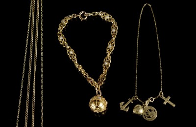 Four gold necklaces