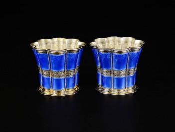 Two silver cups, so called "Margrethe cups"