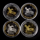 Four commemorative coins from issue Zavedení společné měny
