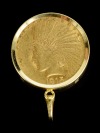 Zlatá mince 10 dolarů ve zlaté montáži