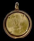 Gold Coin 20 Dollars in gold mounting []