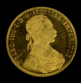 Zlatá investiční mince 4-dukát František Josef I. 1915