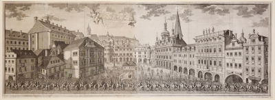 The Coronation Procession of Maria Theresa in Prague [Johann Andreas Pfeffel, Jan Josef Dietzler (1694-1744)]