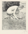 Mädchen mit Strauß aus Wiesenblumen [Hugo Hodiener (1886-1955)]