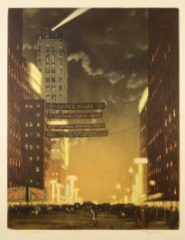 Newyorská ulice večer [František Tavík Šimon (1877-1942)]