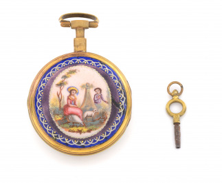Pocket watch with miniature painting