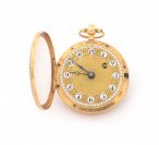 Dámské zlaté kapesní hodinky s perličkami []
