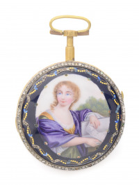 Pocket watch with a miniature painting