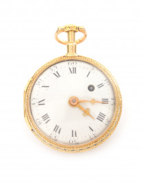 Gold pocket watch with enamels