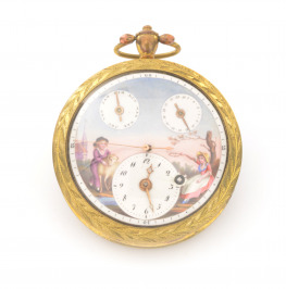 Pocket watch with subsidiary date dials