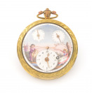 Kapesní hodinky s datumářem, malované []
