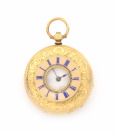 Dámské zlaté kapesní hodinky s vnějším ciferníkem []