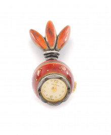 Silver pendant watch with enamels